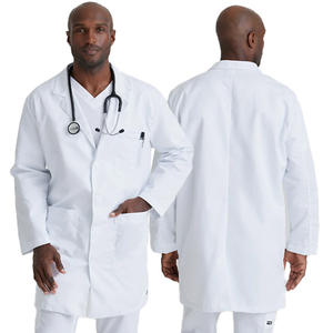 Bata de laboratorio desechable personalizable de alta calidad, bata de punto estampada para hombres, uniformes de personal médico OEM para médicos y hospitales - Product Image 4