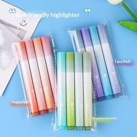 Stylo surligneur couleur dégradée - Non effaçable, non double face, valeur esthétique, marquage coloré, grande capacité, 4 pièces/boîte, bureau