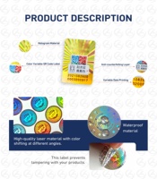 Etiqueta de código qr personalizada, etiqueta láser de holograma con número de serie aleatorio, pegatina antifalsa para protección de marca