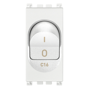Interruttore Automatico Miniaturizzato 1P+N C16 120-230V Bianco - Product Image 1