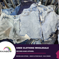 Stok Gudang Pakaian Bekas Berbagai Warna dan Ukuran Celana Pendek Denim Wanita Bekas Pakaian Seken Siap Kirim