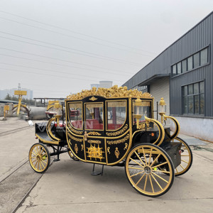Luxury Four Wheels Custom size Wedding Golden Royal Carriage for Sale Wedding Horse Carriages - Product Image 1