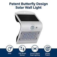 Lampe solaire tout-en-un pour jardin, murale, avec capteur PIR LED, panneau solaire, double éclairage 1,5W 220lm, pour décorer votre maison et votre jardin