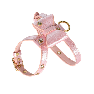 Set tali dan kekang kulit lembut, kekang anjing berlian imitasi berkilau rompi Kristal Untuk anjing & kucing kecil - Product Image 2