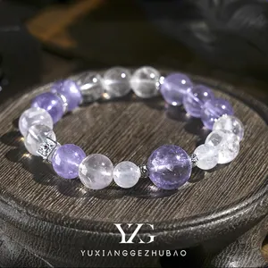 YXG, pulsera de piedra de cristal redonda de lujo, pulsera y brazalete de mujer de diseño DIY de alta calidad para boda o regalo