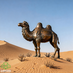 Estatua de Camello de Bronce de Tamaño Real Senzhao, Escultura Decorativa Moderna para Exteriores, para Parques Temáticos del Desierto y Jardines - Product Image 4