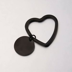 Heart <b>Ring</b> Round Disc Blank Keychain Mirror Polished Stainless Steel Personalize Custom Logo Laser Engrave Charm Metal <b>Key</b> Chain - Product Image 4