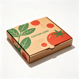 Scatole per Pizza Bella <span class=keywords><strong>Margherita</strong></span> Personalizzate, Design Gratuito, Basso MOQ, Imballaggio in Cartone Ondulato per Pepperoni Stile Napoli, Grado Alimentare, per Asporto - Product Image 2