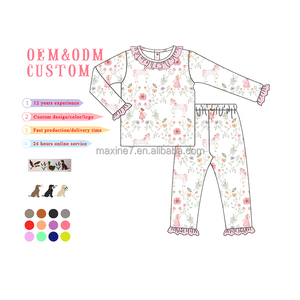 Set di pigiami per bambini in bambù vestiti per bambini su misura in tessuto <span class=keywords><strong>e</strong></span> stampa pigiami da collezione per ragazze - Product Image 6