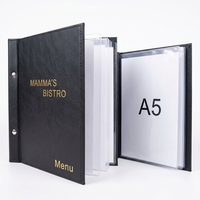 Porte-menu en cuir personnalisé A5, porte-cartes de boissons pour restaurant, reliure de menu, dossier de menu
