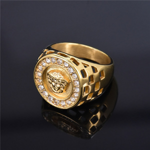 Anillo de Moda al por Mayor, Joyería Nueva, Acero 316L, Chapado en Oro de 18k, Diseño de Cabeza de Medusa de la Mitología Griega Antigua - Product Image 2