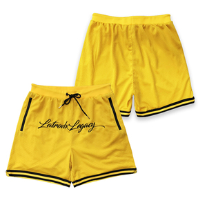 Pantalones cortos de baloncesto amarillos de malla personalizados Sublimación de color de doble capa pantalones cortos de baloncesto de alta calidad - Product Image 1