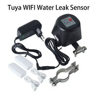 Contrôleur de vanne électrique intelligent WiFi, interrupteur à distance via l'application Tuya, manipulateur de vanne d'eau 1/2 3/4 pouce avec 2 capteurs d'eau Tuya