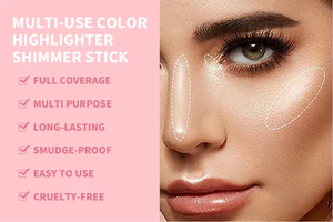 Paleta de Maquillaje en Crema Iluminadora Mineral Rosa Resistente al Agua con Brillo y Contorno para Marca Privada - Product Image 5