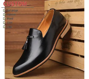 Luxury Pointed Toe Leather Shoes Business Men Dress Breathable Wedding Loafers Rubber Solid Casual Soft Formal PU Mesh Big Size