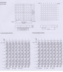 Phổ biến cathode 23088 RGB 5 mét 8x8 Led Dot ma trận hiển thị (60.2x60.2 mét) RGB Red + màu xanh lá cây + màu xanh Houkem-23088-A/brgb - Product Image 6