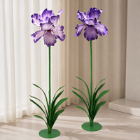 Paarse Iris Bloemenstandaard Paar Reuze Papieren Kunstbloemen Bruiloft Evenement Decoratie Commerciële Bloemendisplay Fabriek Leverancier