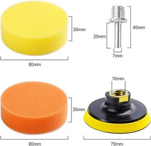 Hot Sale 80mm 3-Inch Car Foam Drill <strong>Polishing</strong> <strong>Kit</strong> 8pcs Buffing Sponge Pads OEM Customizable - Product Image 2