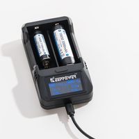 Keeppower Chargeur de batterie intelligent Li-ion rechargeable USB 18650/26650/18500/16650/16340/14500/10440 L2 avec écran LCD