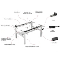 Bureau double électrique réglable en hauteur avec moteur intégré, bureau électrique réglable en hauteur personnalisable