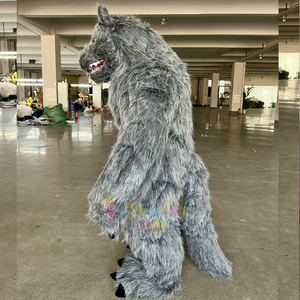 Taglia per adulti Street Walking carnevale gigante divertente Costume gonfiabile mascotte Costume grigio peluche mascotte lupo per adulti - Product Image 2