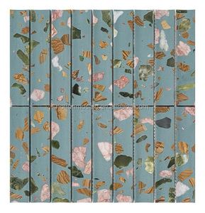 Sang trọng lưỡi liềm lõm bề mặt màu đen terrazzo khảm đá cẩm thạch cho Câu lạc bộ biệt thự khách sạn Trung tâm mua sắm hồ bơi sảnh phòng tắm trang trí - Product Image 2