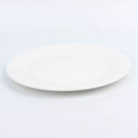 Assiettes plates en céramique blanche pure de 10 pouces, grand format, prix de gros, pour restaurant