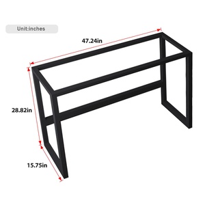 Bases de table en acier forgé au design moderne Pieds en métal en fonte pour bureau à domicile, café, salle à manger et meubles de restaurant - Product Image 4