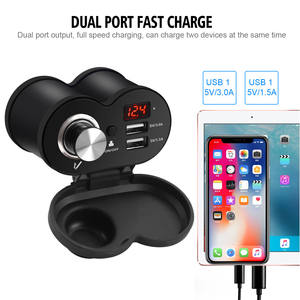 Caricatore rapido QC con 3.0 voltmetro e schermo in lega di alluminio accendisigari - Product Image 2