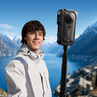Cage en alliage d'aluminium X6 pour Insta360 X6, capuchon d'objectif en silicone, mousse anti-bruit, support à dégagement rapide 1/4"-20 -6965