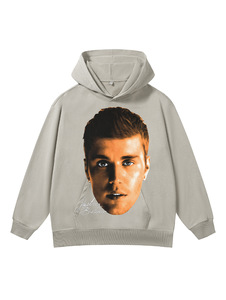 Áo len nỉ có mũ trùm đầu in họa tiết retro, kiểu dáng rộng rãi dành cho nam Justin Bieber Thu 2025, in kỹ thuật số trực tiếp, phong cách phim ảnh Mỹ - Product Image 4