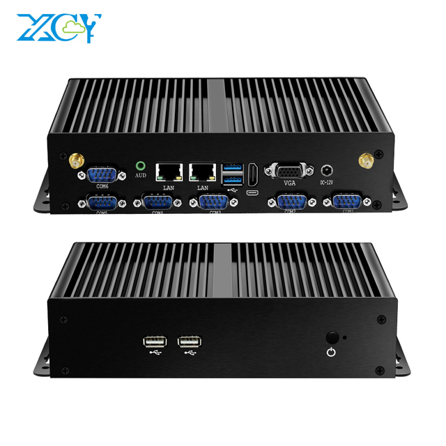 Fanless Industrial Computer Mini PC Dual Memory Micro Desktop Intel Core I5 4200U Support AES-NI 2*RJ45 6*RS232 USB3.0 USB2.0