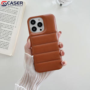 Ins Style Creative Puffer Jacket Matelassé Design coque de téléphone Personnalité Tendance Étanche Faux Cuir Couverture pour <span class=keywords><strong>iphone</strong></span> 16 15 14 - Product Image 5