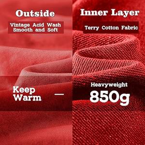 Sudadera holgada para hombre, traje de pareja Batik desgastado, sudadera pesada para hombre o mujer, 100% algodón con cremallera completa Street - Product Image 4