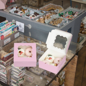 Bán buôn ánh sáng màu tím tông <span class=keywords><strong>Donut</strong></span> Hộp Tùy chỉnh vật liệu tái chế Pastry Bánh hộp màu sắc đẹp Hot Bán giấy - Product Image 5