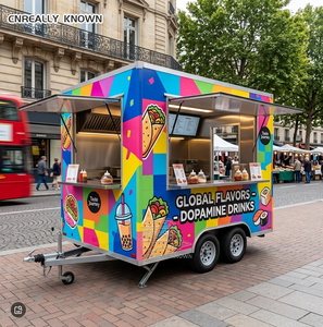 Camionnette à sandwichs entièrement équipée, remorque alimentaire commerciale pour panini, unité de restauration en acier inoxydable certifiée CE - Product Image 5