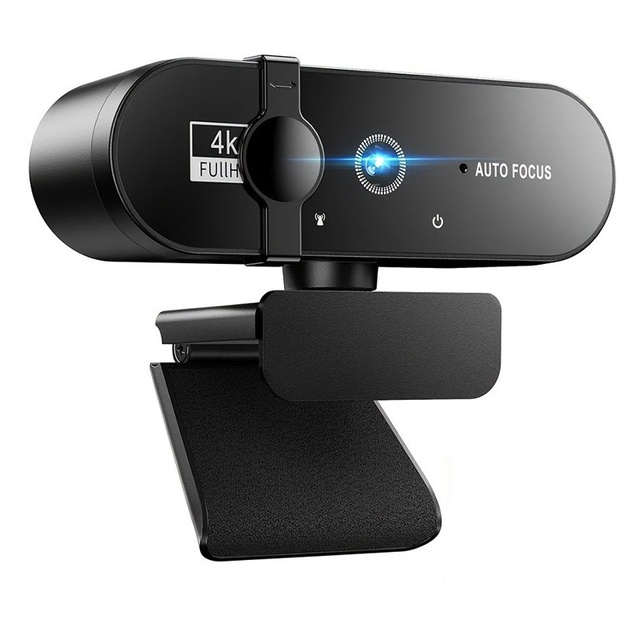 4K Webcam for PC with Microphone, Computer Camera, Privacy Cover for Streaming, Conferencing, Zoom, Skype, Facetime, Laptop, PC