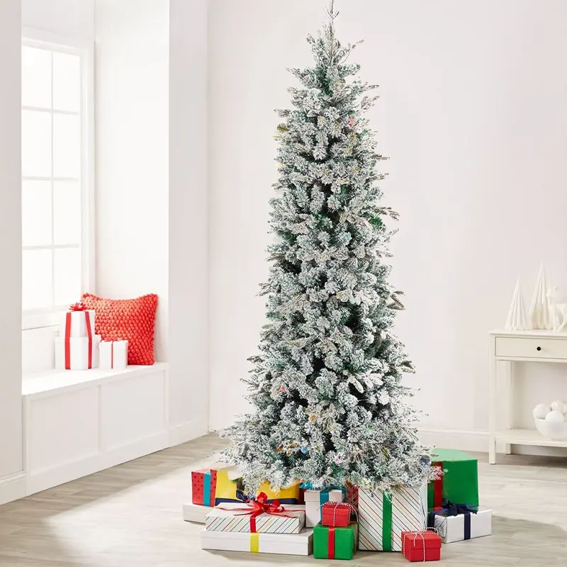 실내 크리스마스 트리 Pe 인공 크리스마스 트리 7.5 피트 소나무 LED 조명