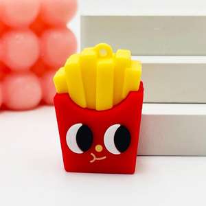 Anpassbare Schlüssel bund Hamburger Pommes Pizza Hot Dog Emulational Food PVC Charm Küche Dekoration Tasche Zubehör - Product Image 6