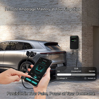Chargeur EV 80 ampères, chargeur de véhicule électrique de niveau 2 NACS, compatible Tesla, connecteur mural 240V, câblage fixe, WiFi pour le marché américain