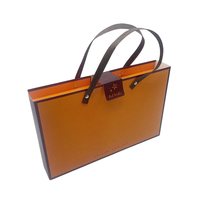 CHING TA Boîte de rangement portable avec poignée en carton orange avec tiroir indépendant Matériau recyclable Emballage de boîte-cadeau personnalisable