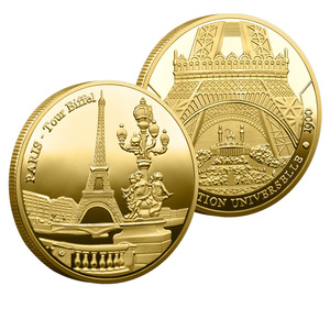 Moneda Conmemorativa de la Torre <span class=keywords><strong>Eiffel</strong></span> de París, Chapada en Oro/Plata, con Relieve 3D, Artesanía Metálica, Recuerdo de Viaje, Regalo Francés - Product Image 1