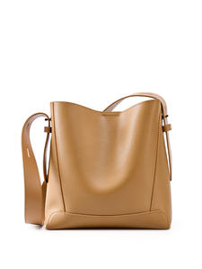 Sac à bandoulière en cuir souple pour femme haut de gamme, doublure en polyester, sac seau grande capacité, porte-bouteille d'eau, sac OEM - Product Image 6
