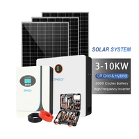Kit híbrido de panel solar fuera de la red para uso doméstico completo 3000W-6000W con inversor de 5KVA y controlador MPPT de batería de iones de litio