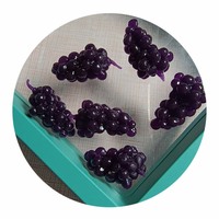 Vente chaude 100 Pcs/Lot 25*15MM Mini Raisins Artificiels Fruits Raisins En Plastique Décoratifs pour La Maison Cuisine Décor De Fête De Mariage