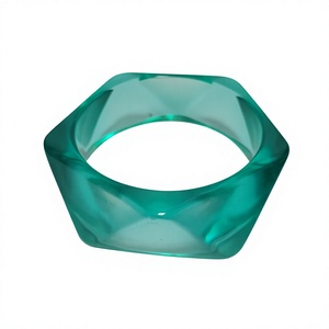 Handmade Fancy Acrylic Resin <b>Bangle</b> <b>Bracelet</b> Turquoise Multicolor Unisex Classic Style Fashionable Jewelry Party Gifts for Woman - Product Image 4