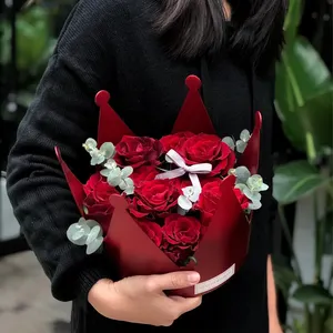 Muttertag Schlussverkauf hochwertige Kunststoff-Stahl-Kronen-Blumentüte für Blumenverpackung Blumenverpackungsbox