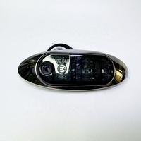 Nouveau Feu de position latéral ovale chromé de 2,5 pouces 10-30V LED verte pour bus, camions, remorques, VR, camionnettes, utilisation universelle pour modèles de voitures américains