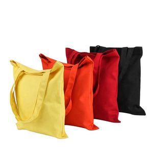 Nouveau sac fourre-tout en coton coloré personnalisé à faible MOQ, sac de shopping en toile blanc uni avec votre propre logo - Product Image 1