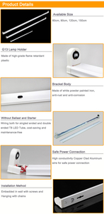 Lámparas de Techo LED de Alta Calidad con Clasificación IP65 de 4 Pies y <span class=keywords><strong>2</strong></span> x 18 W con Soporte de Luz de 600 mm/1200 mm/1500 mm y <span class=keywords><strong>2</strong></span> Años de Garantía - Product Image 2